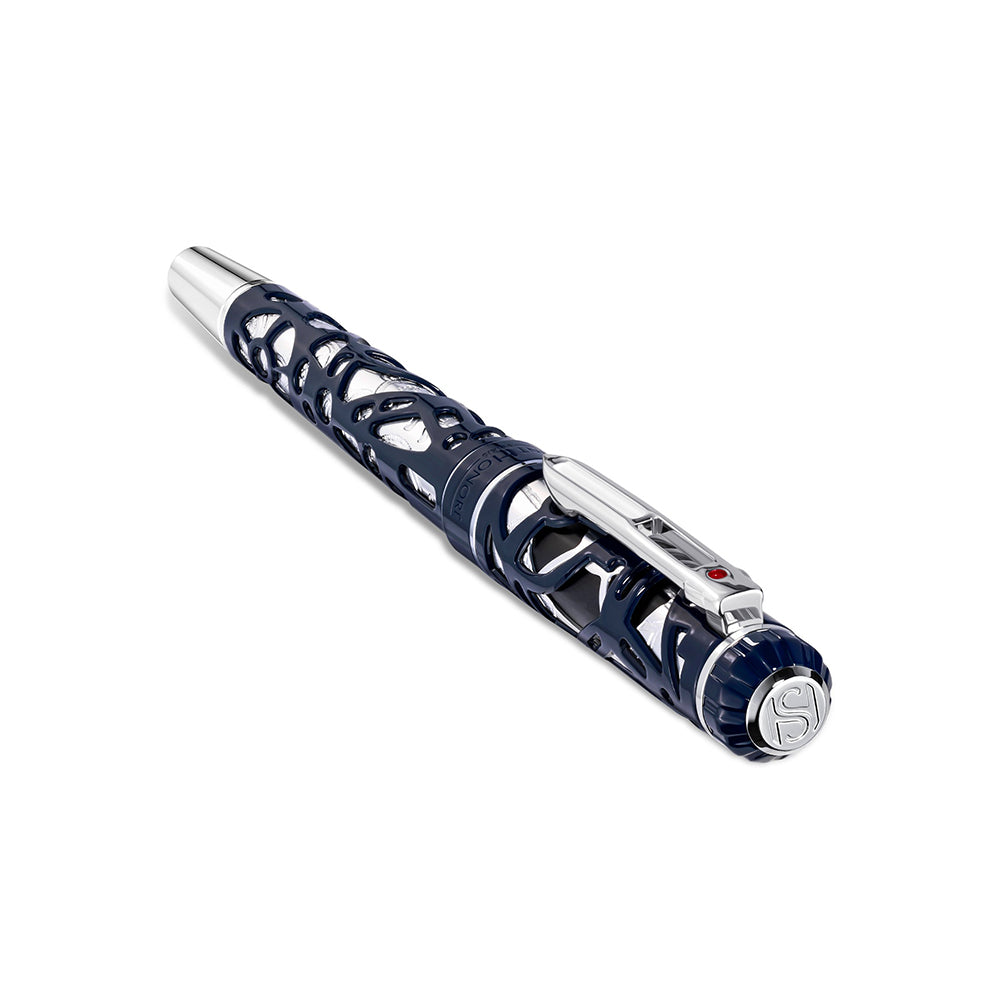 Monceau Cut-Out Design Pen STEEL AND IP BLUE