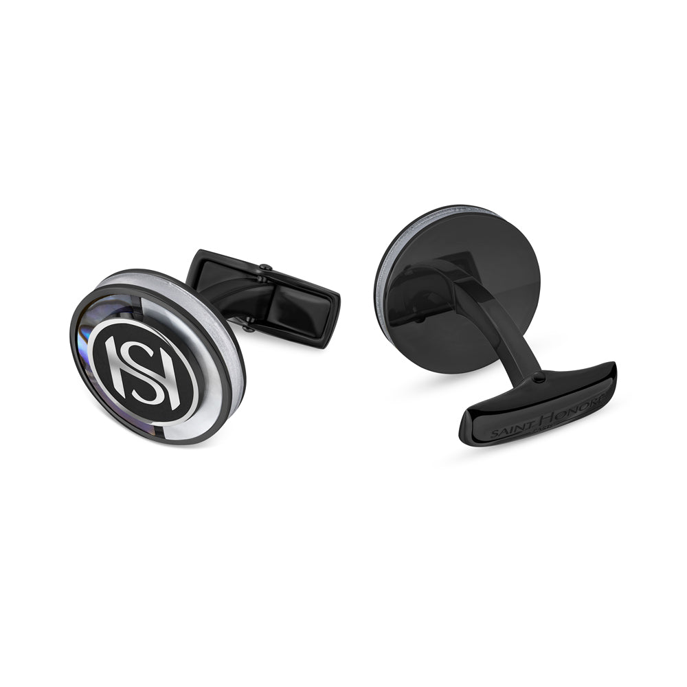 Mother of Pearl Cufflinks IP BLACK AND WHITE