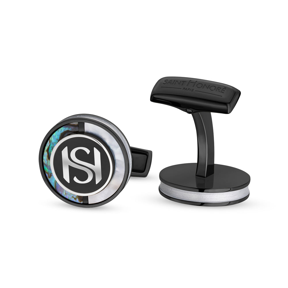 Mother of Pearl Cufflinks IP BLACK AND WHITE
