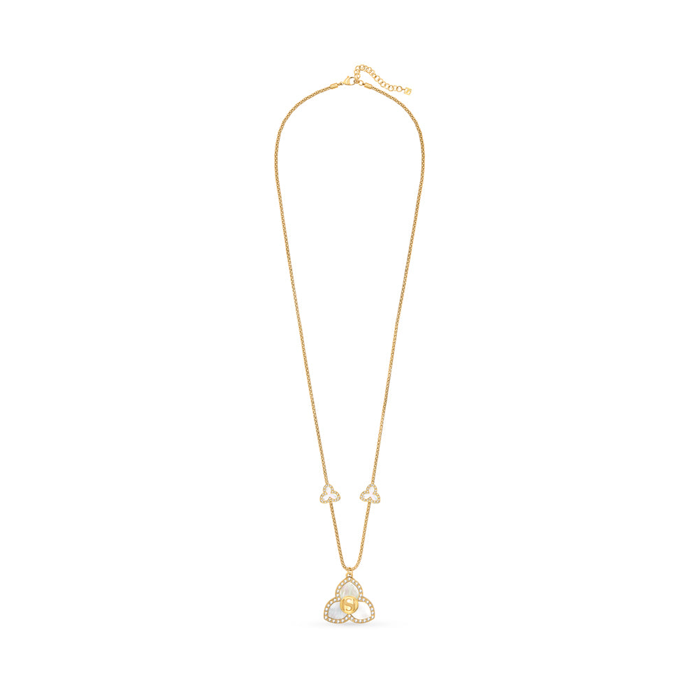 Burj Necklace with Three-Petal Motif & MOP IP GOLD PLATING