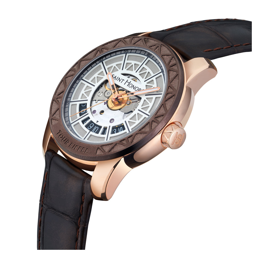 Tour Eiffel Men's Quartz Watch BROWN / WHITE