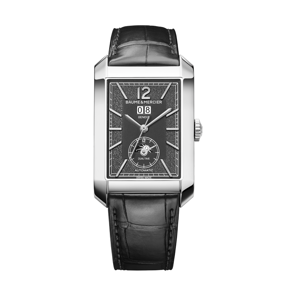 HAMPTON GENTS AUTOMATIC LEATHER STRAP WATCH BLACK / GRAY