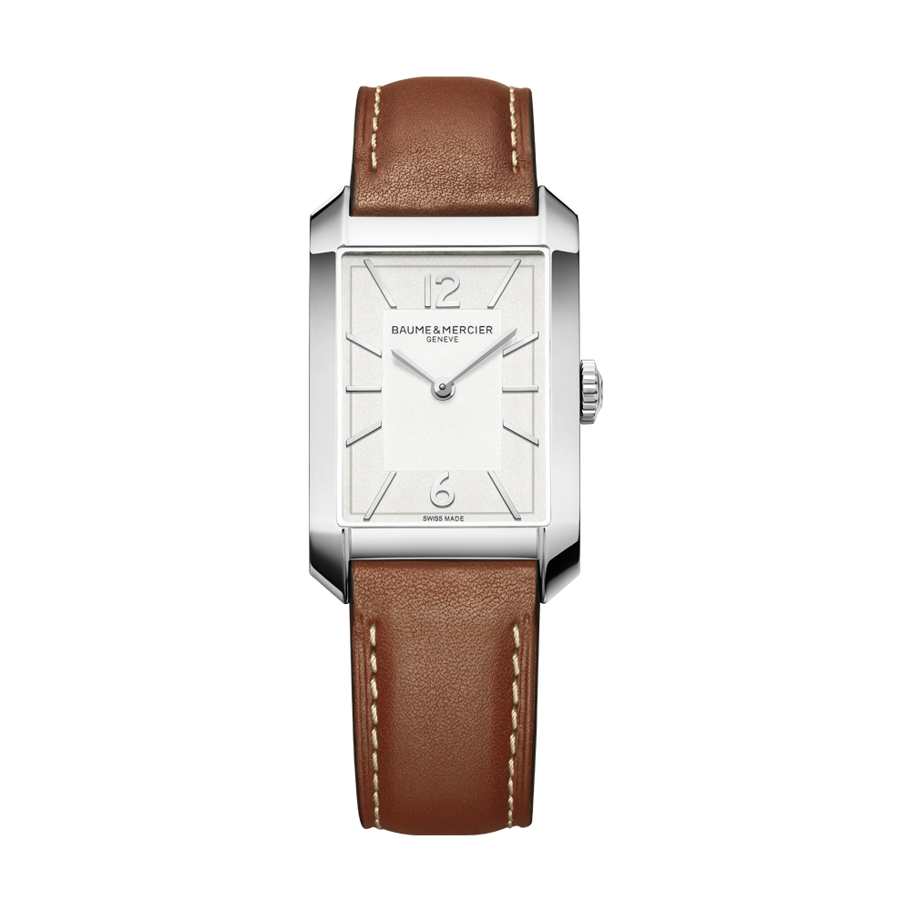 HAMPTON GENTS QUARTZ LEATHER STRAP WATCH BROWN / SILVER