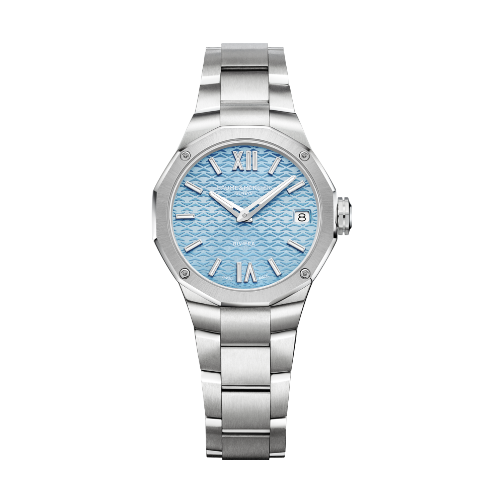 RIVIERA DEDECAGONAL LADIES AUTOMATIC 33MM WATCH SILVER / BLUE