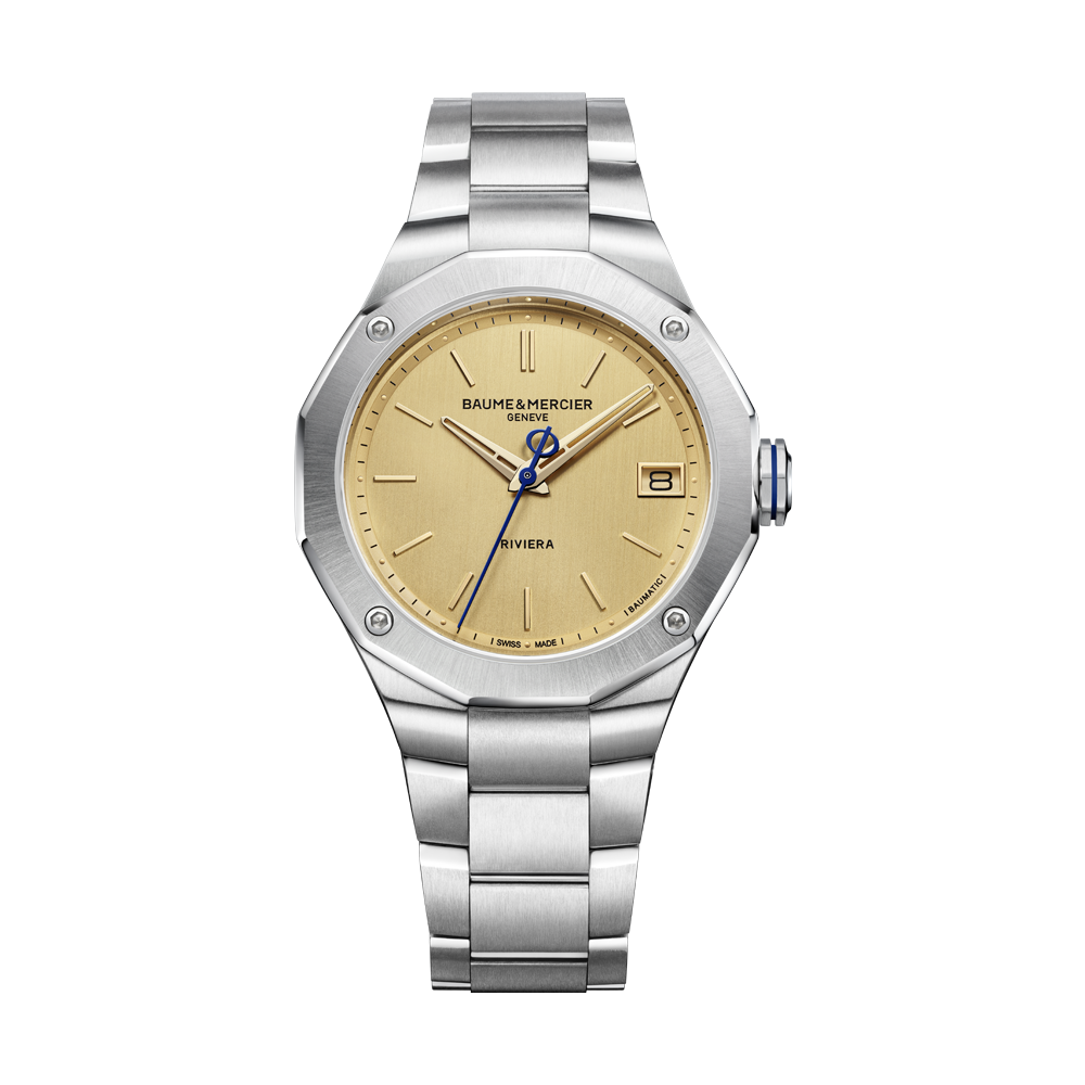 RIVIERA DEDECAGONAL MENS AUTOMATIC 39MM WATCH SILVER / BRASS