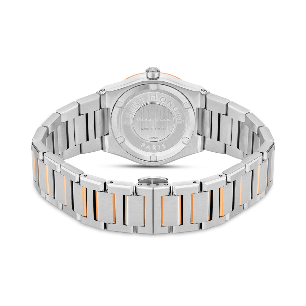 Haussman 32MM Diamond Grey MOP Watch STAINLESS STEEL & IP ROSE GOLD PLATED / GREY
