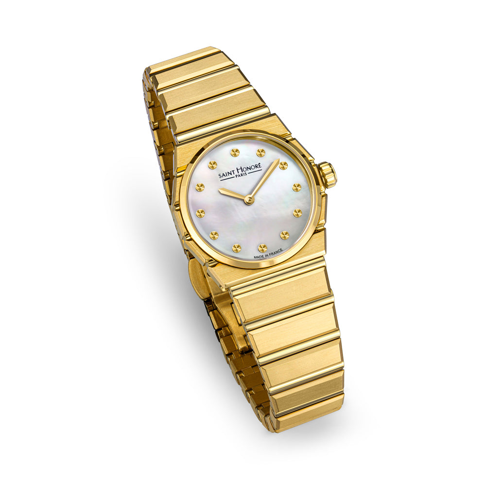 Odeon White MOP Watch IP GOLD PLATED / WHITE MOP