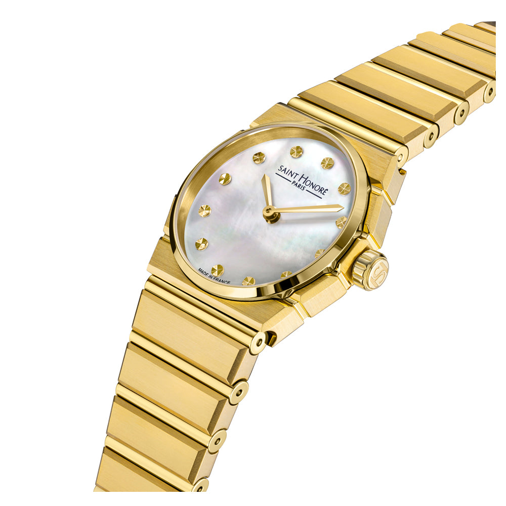 Odeon White MOP Watch IP GOLD PLATED / WHITE MOP