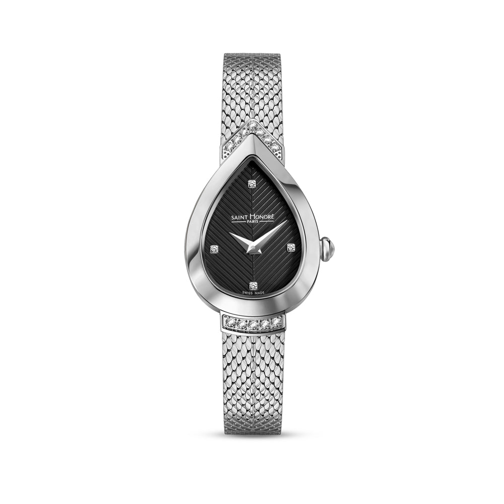 Petit Palais Diamond Watch STAINLESS STEEL / BLACK