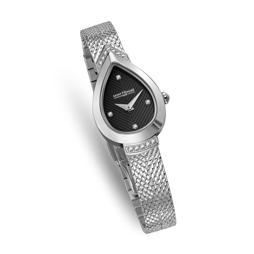 Petit Palais Diamond Watch STAINLESS STEEL / BLACK