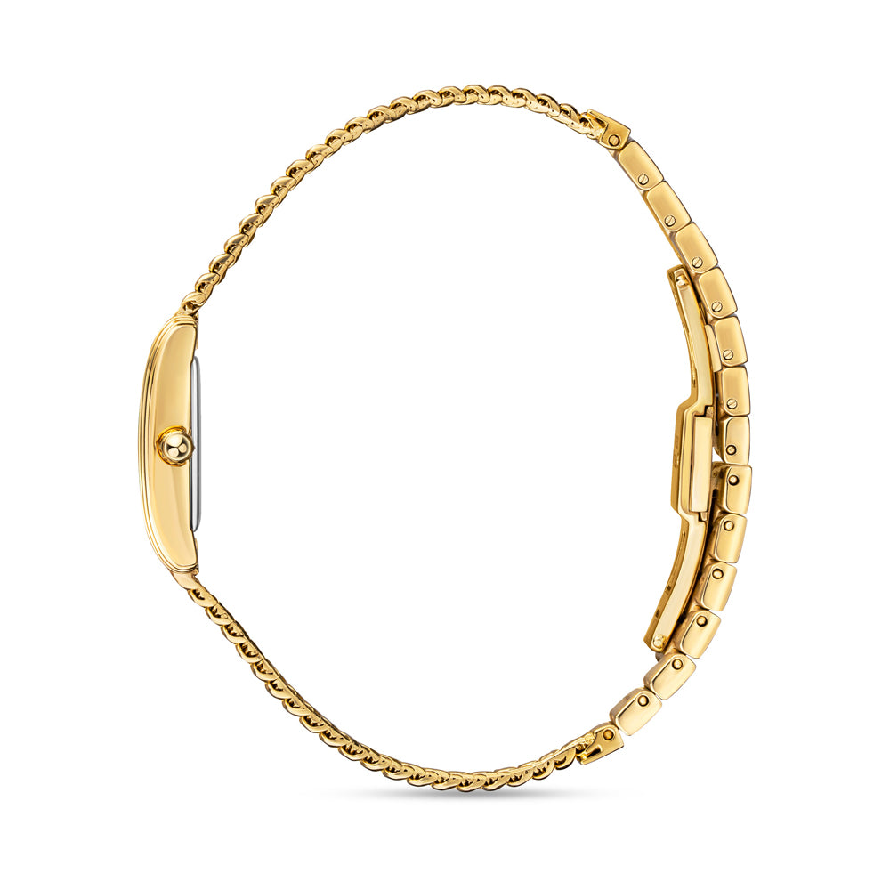 Palais Royal Mini Green Diamond Watch IP GOLD PLATED / WHITE MOP