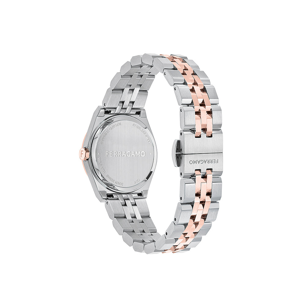 Salvatore Ferragamo Vega New Rose Gold & Silver / Black
