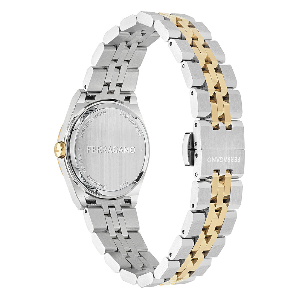 Salvatore Ferragamo Vega New Gold Silver / Brown