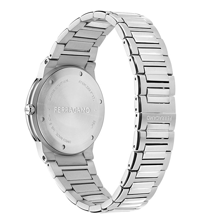 Salvatore Ferragamo Sapphire Log Silver / Black