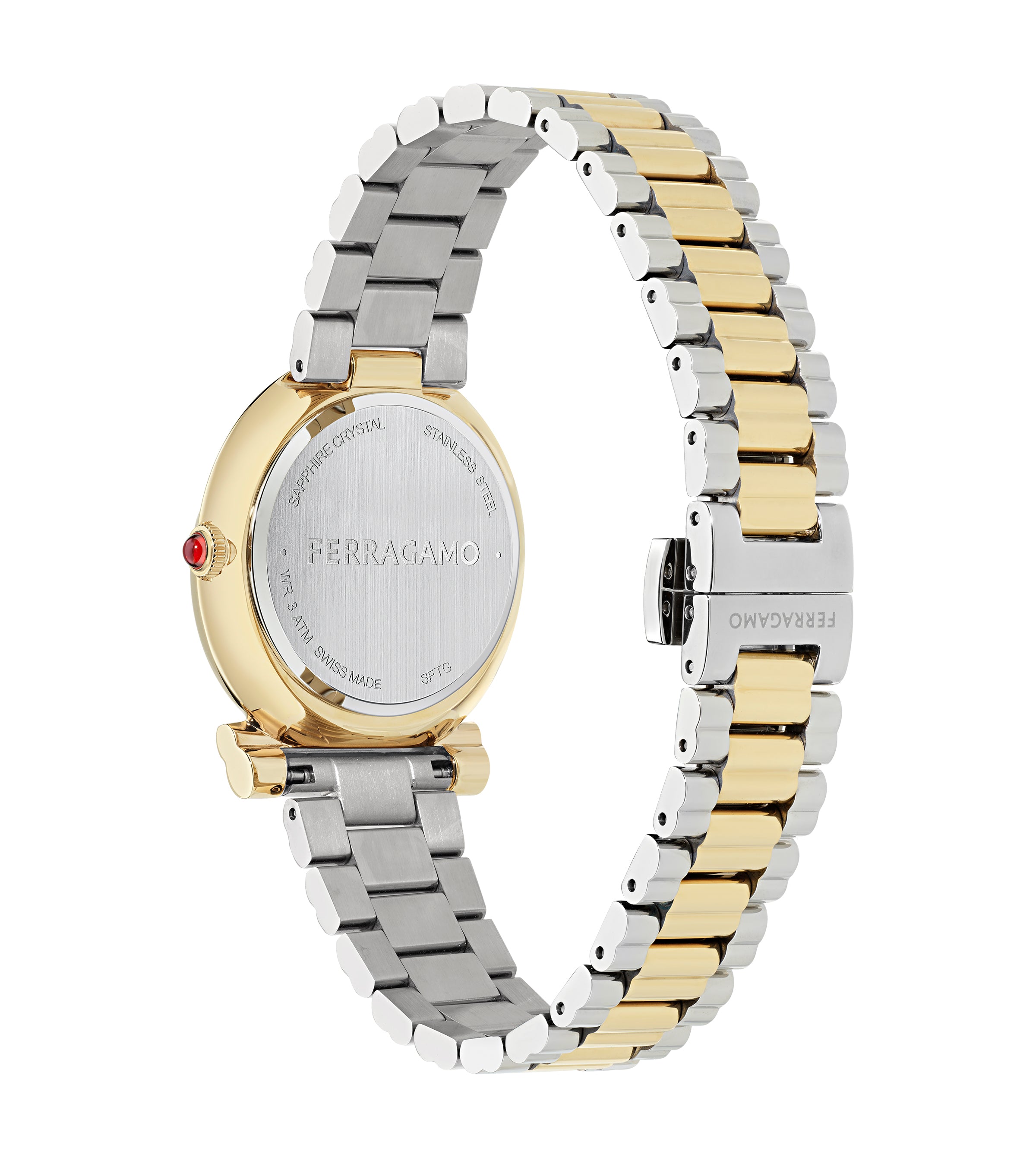 Salvatore Ferragamo Gancini Twisted Gold Silver / Gray