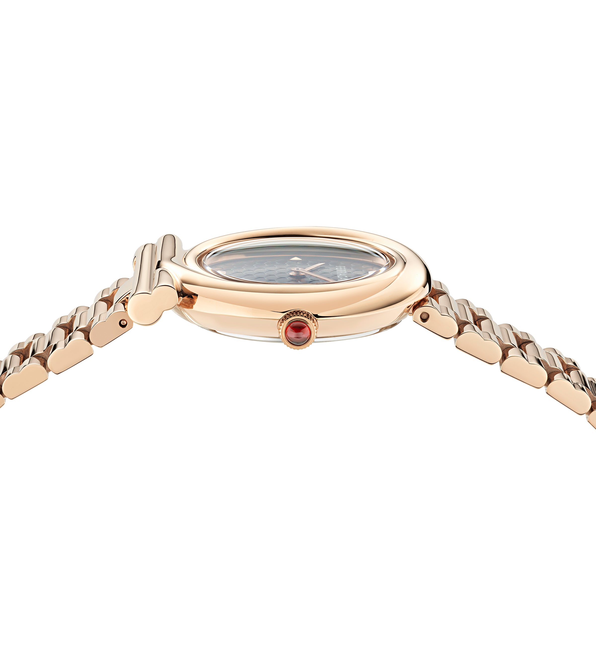 Salvatore Ferragamo Gancini Twisted Rose Gold / Brown