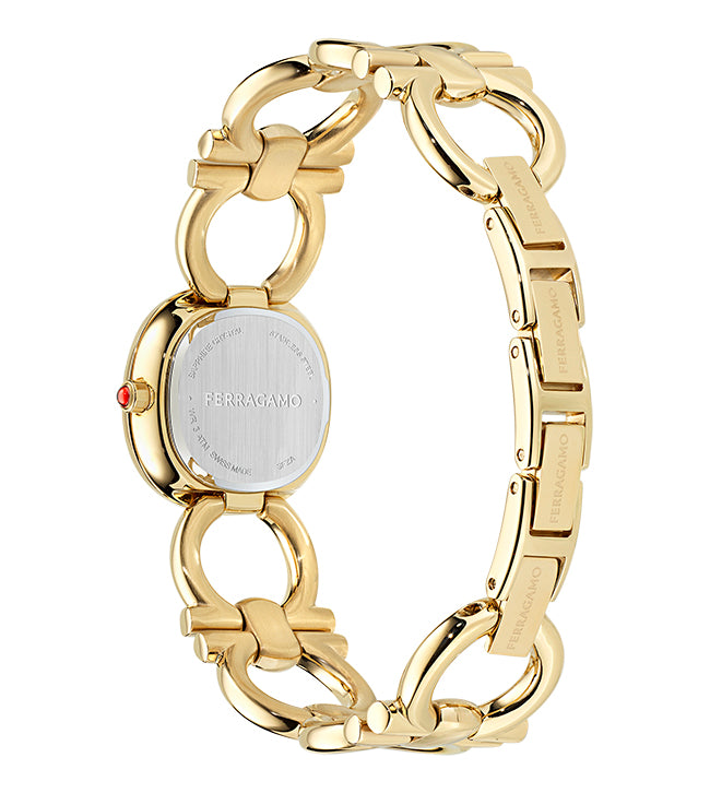 Salvatore Ferragamo Double Gancini Jewel Gold / Burgundy