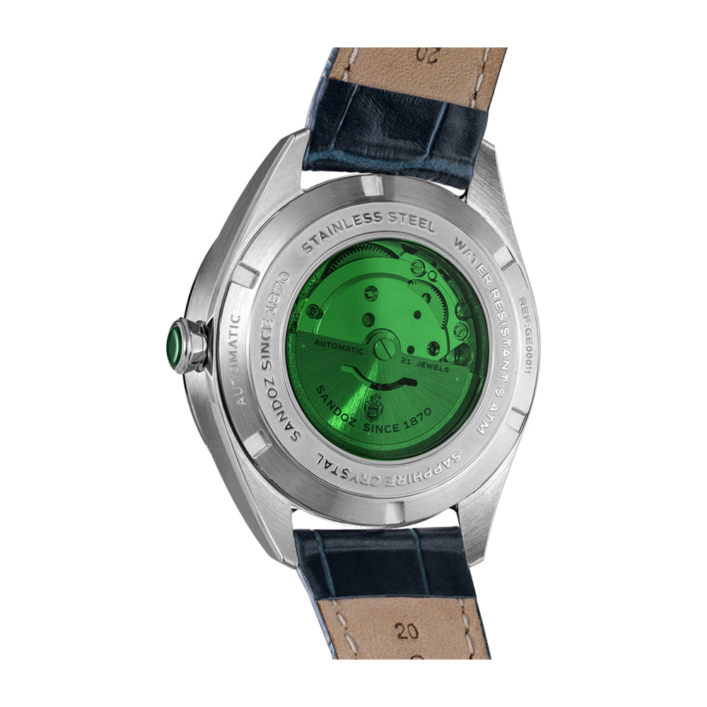 BACHELIN GENTS AUTOMATIC WATCH Blue Dial, Blue Leather Strap