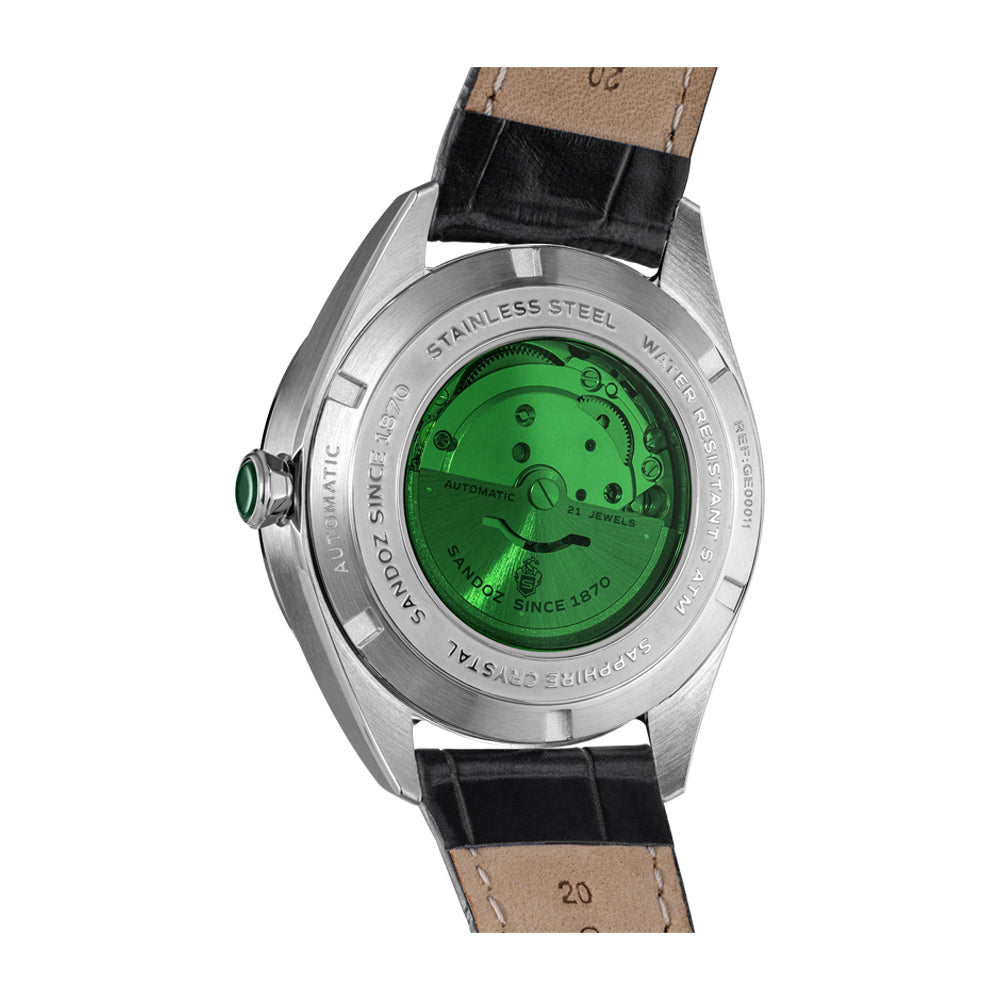 BACHELIN GENTS AUTOMATIC WATCH Anthracite Dial, Black Leather Strap