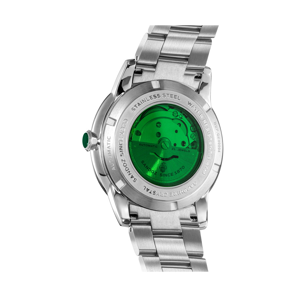 TIVOLI GENTS AUTOMATIC 3H DATE Green Dial, Stainless Steel Bracelet