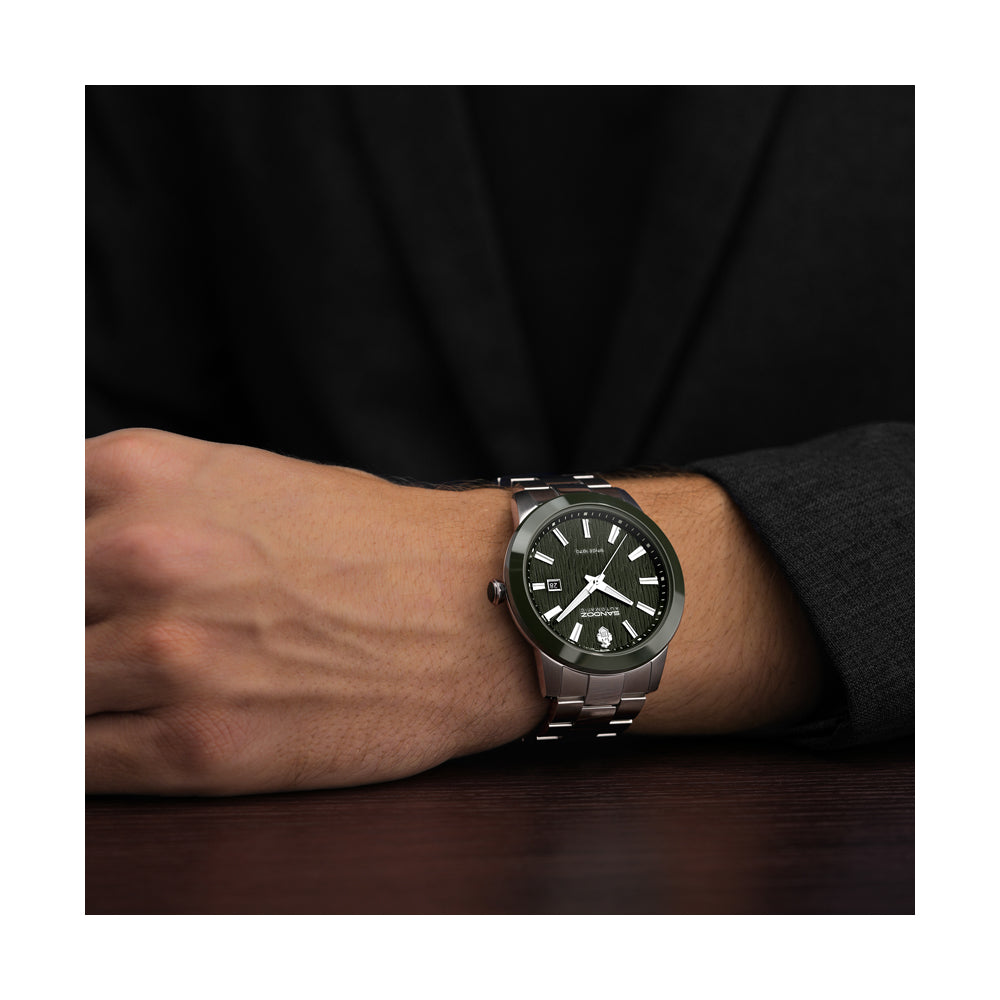 TIVOLI GENTS AUTOMATIC 3H DATE Green Dial, Stainless Steel Bracelet