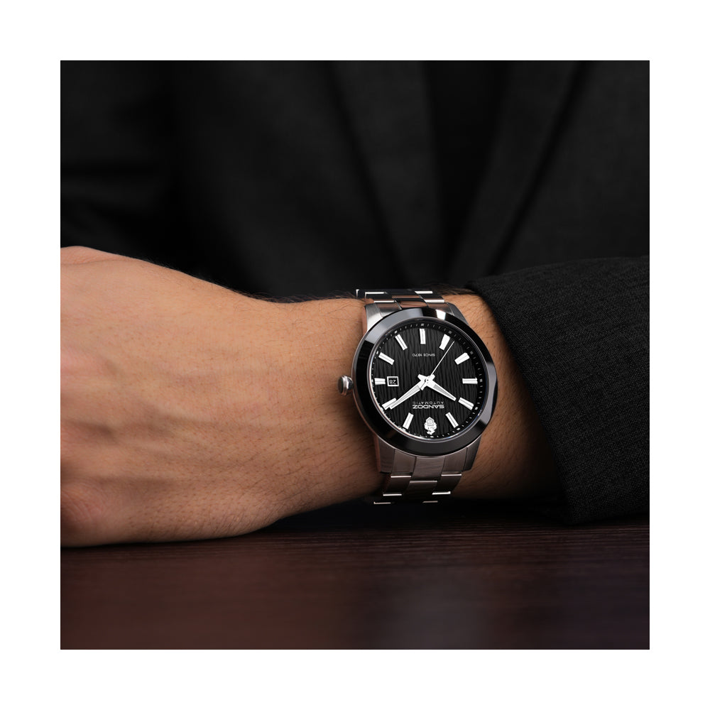 TIVOLI GENTS AUTOMATIC 3H DATE Black Dial, Stainless Steel Bracelet