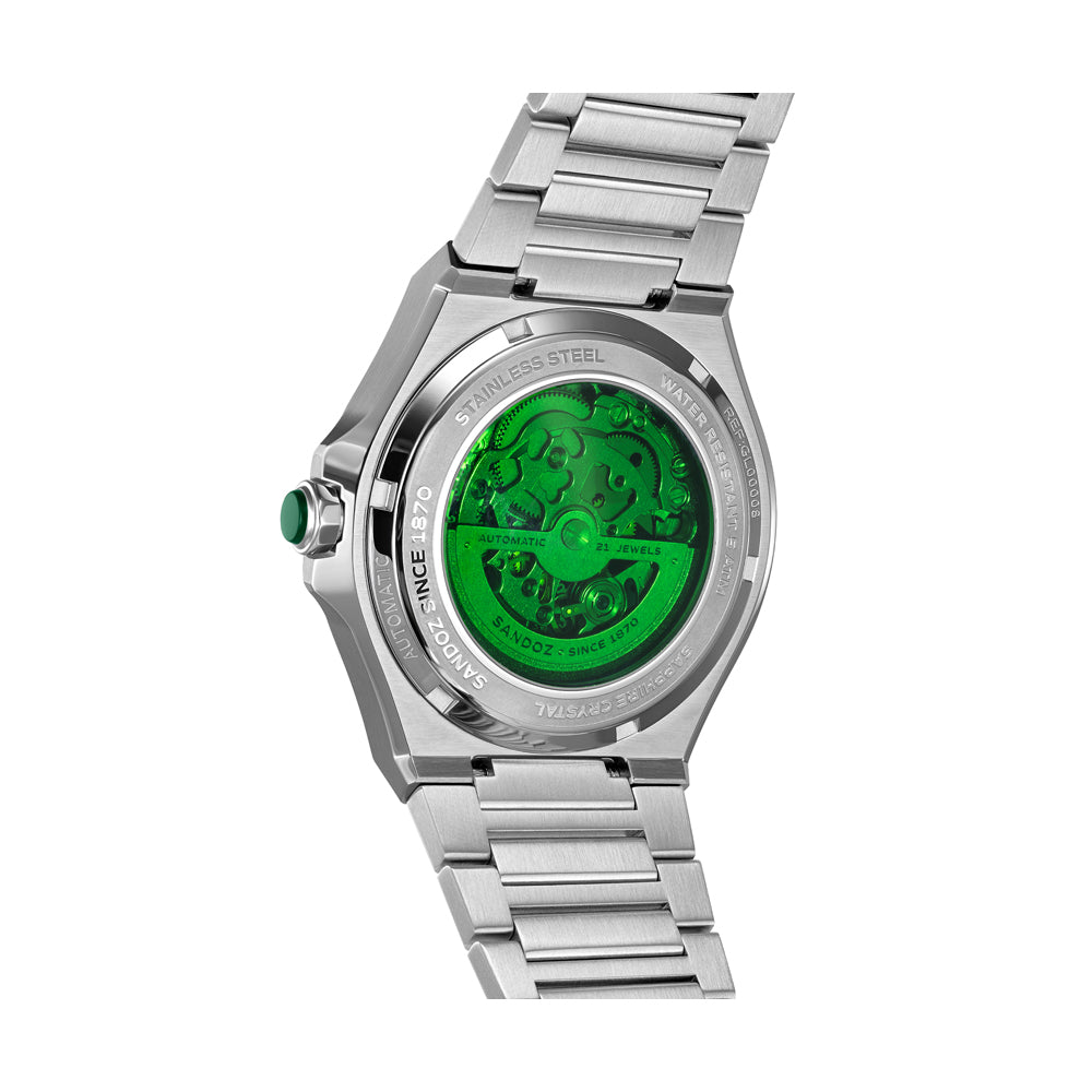 CDF 75 GENTS AUTOMATIC SKELETON WATCH Blue Dial, Stainless Steel Bracelet