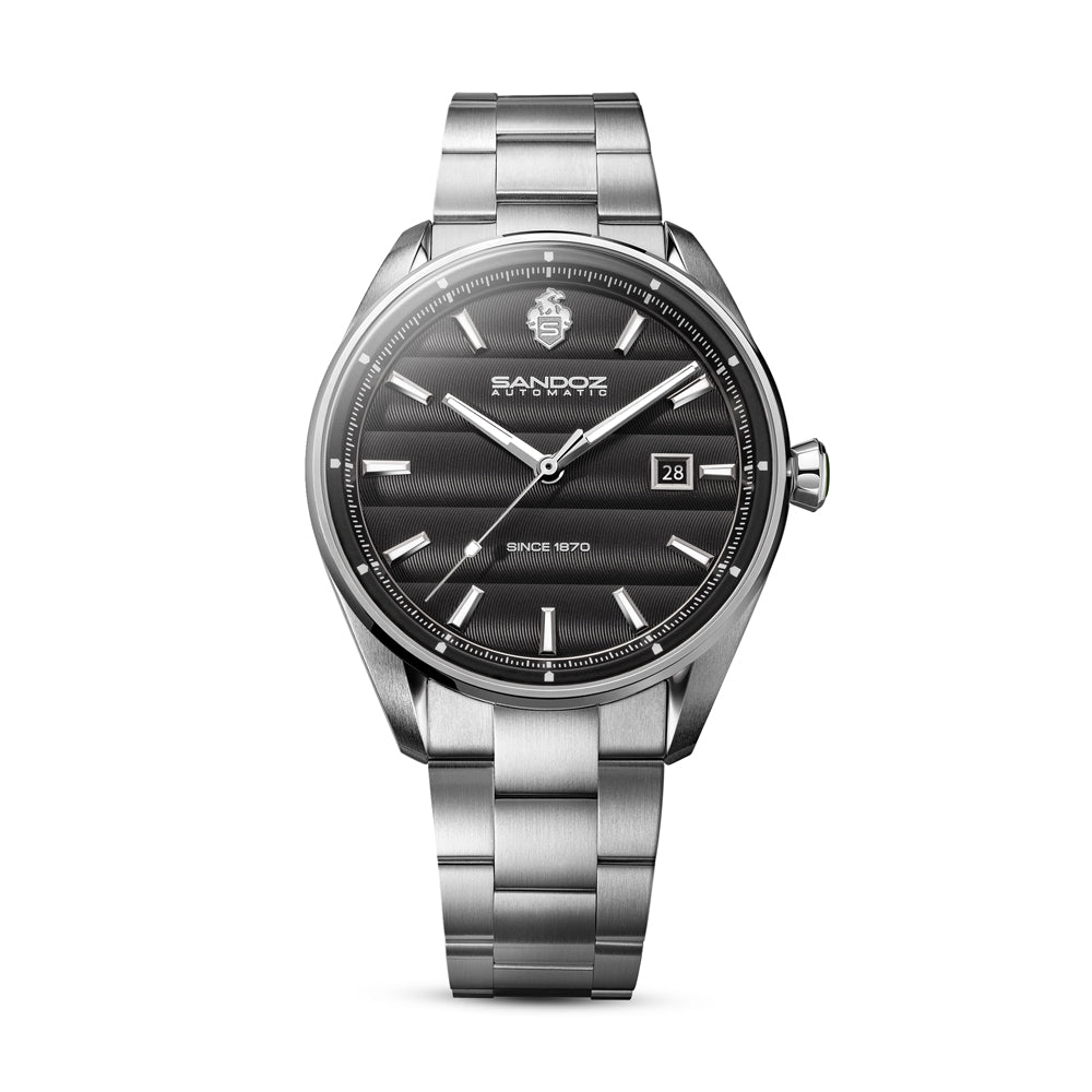 BACHELIN GENTS AUTOMATIC WATCH Anthracite Dial, Stainless Steel Bracelet