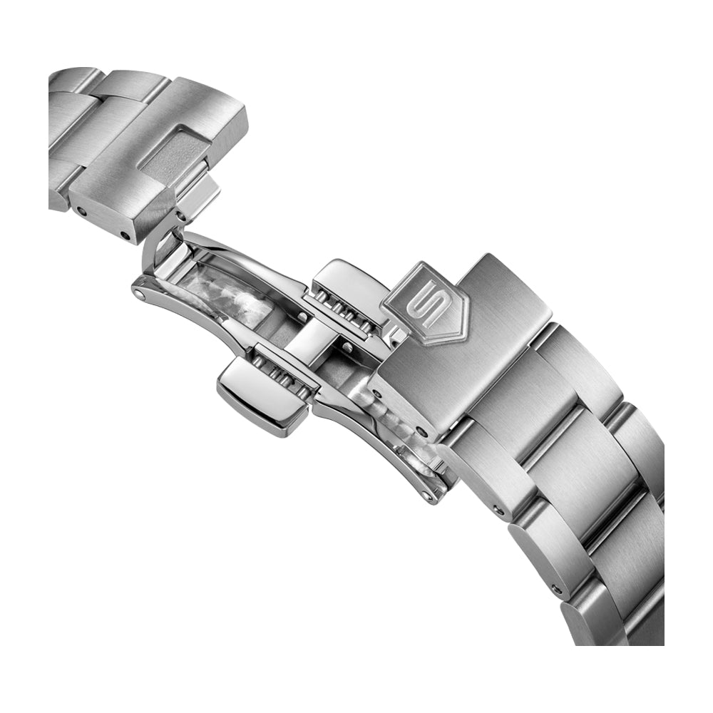 BACHELIN GENTS AUTOMATIC OPEN HEART WATCH Black Dial, Stainless Steel Bracelet