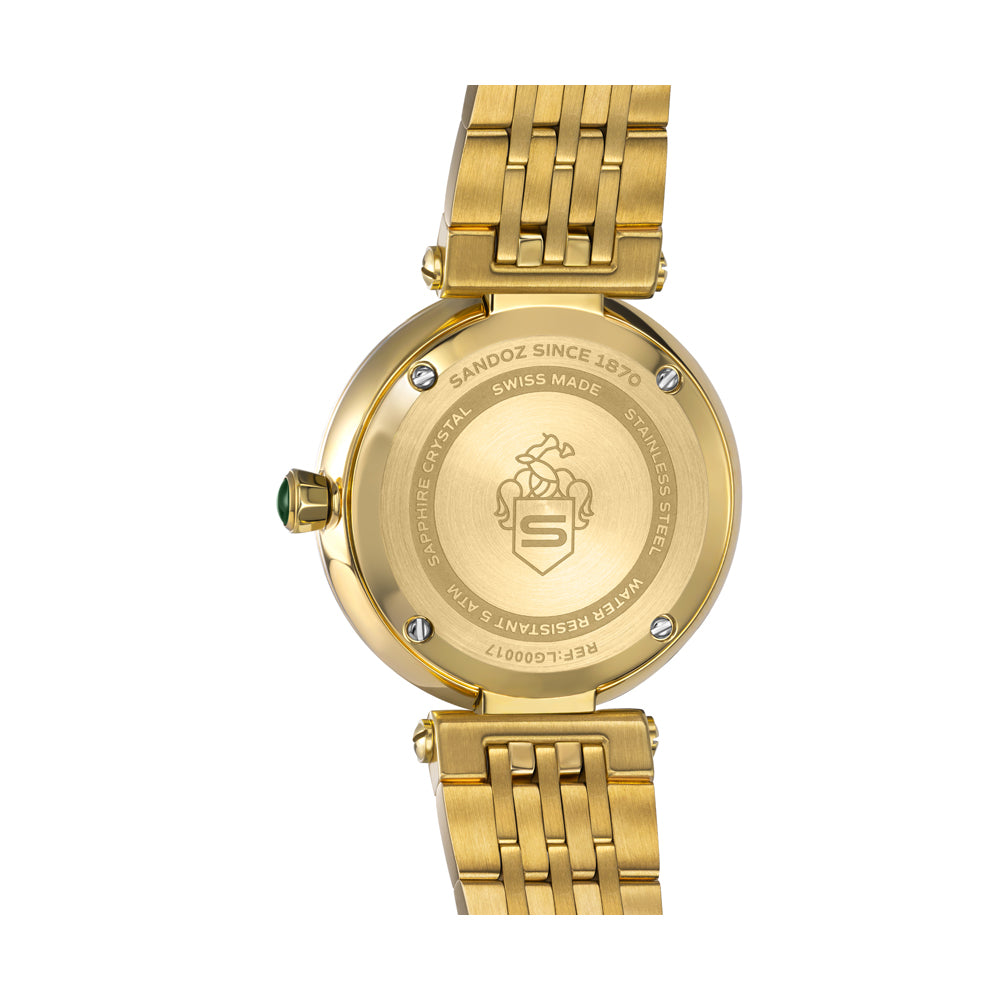 ORANGERIE LADIES QUARTZ WATCH Black Mother of Pearl, Gold Plated Bracelet