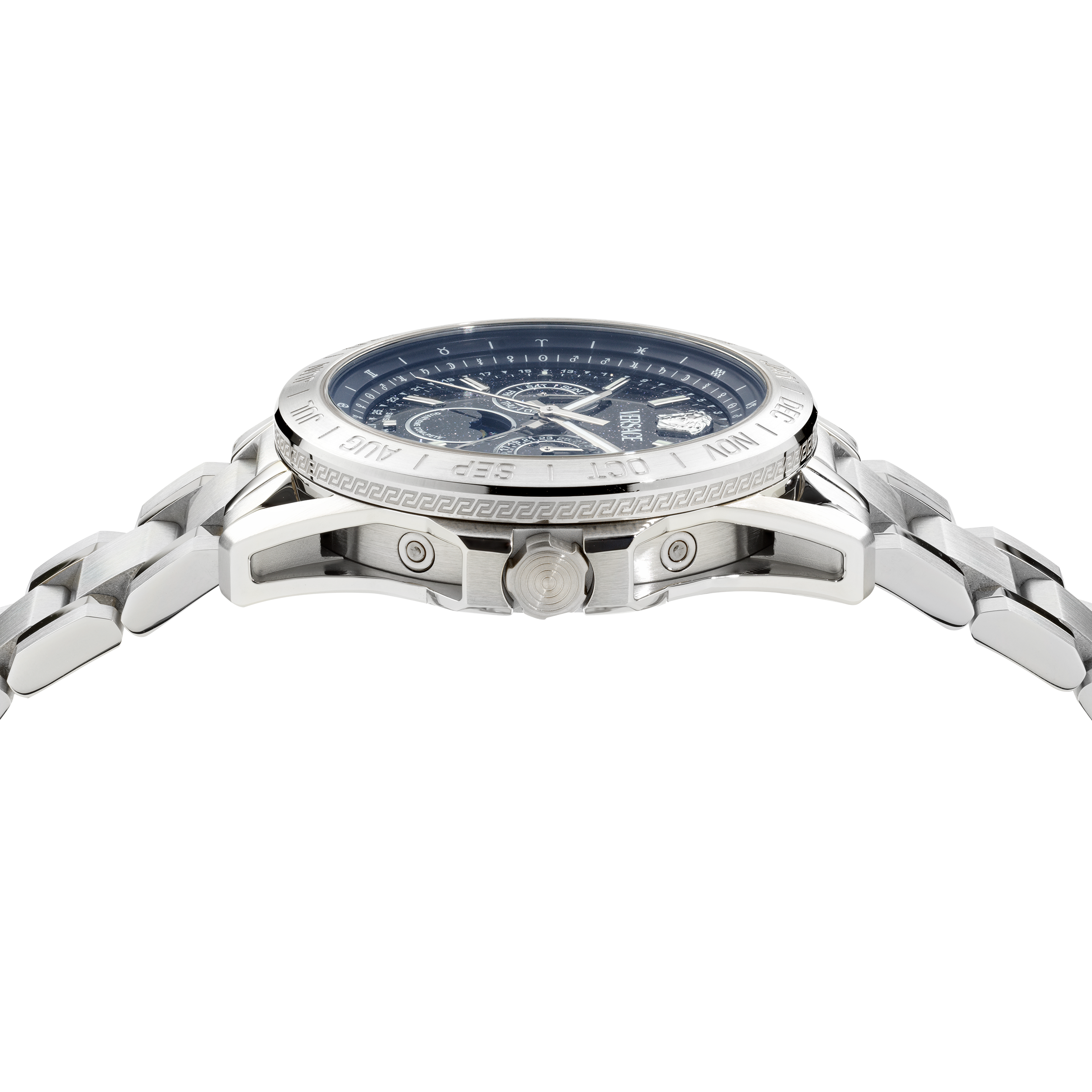 Versace Galaxy Moonph.Chr Stainless Steel / Blue