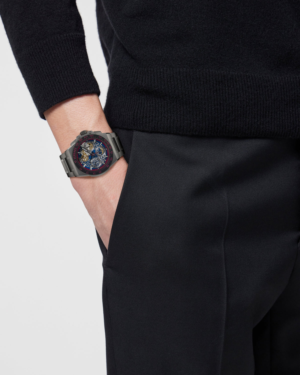 Versace Greca Extr. Chr. Skelet IP GUN / Blue