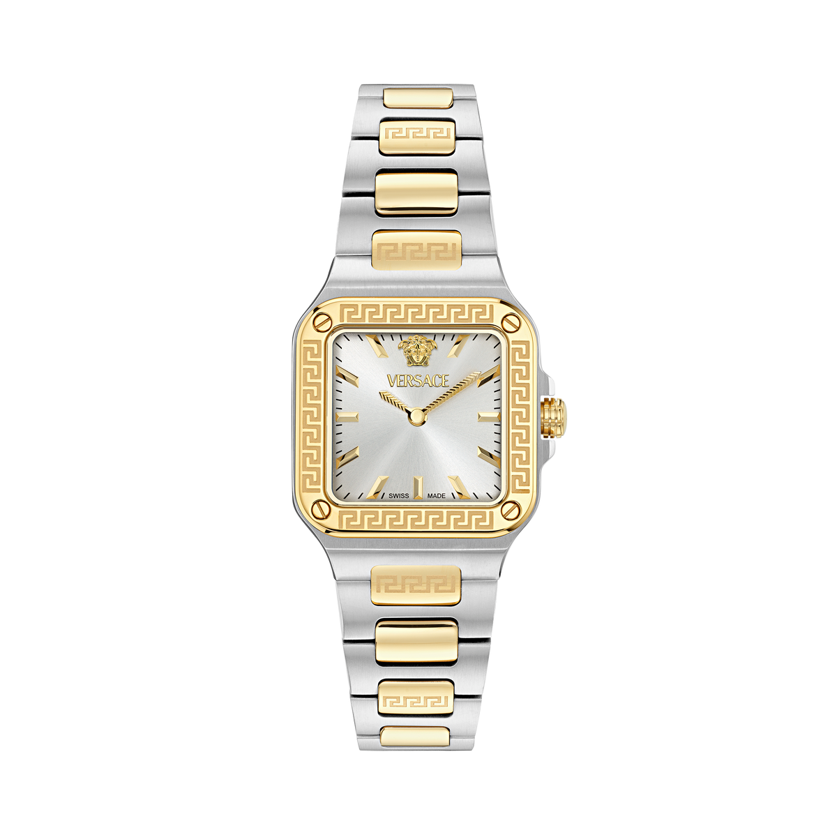 Versace Greca Edge SS & Yellow Gold Tone / White-Silver