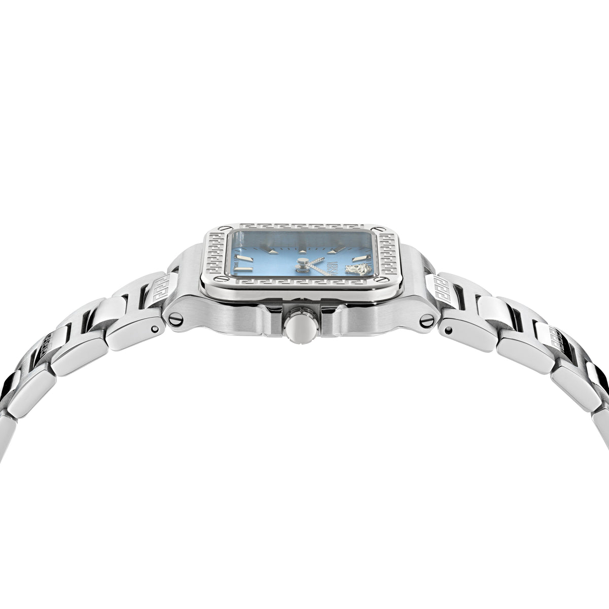 Versace Greca Edge Silver-Tone / Light Blue