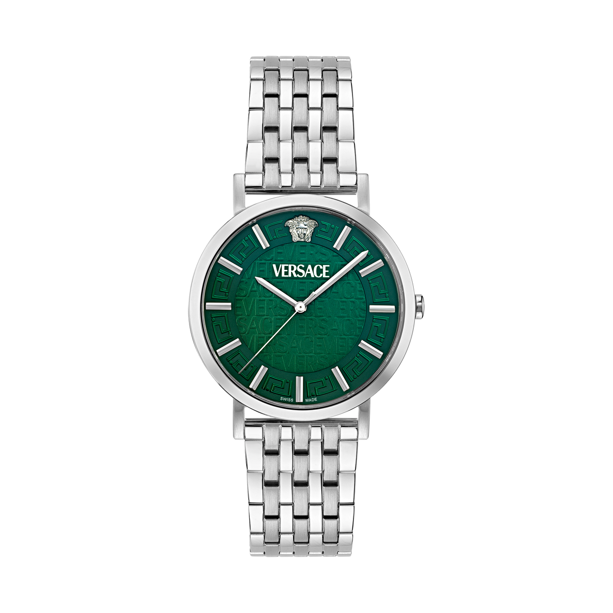 Versace Greca Slim Stainless Steel / Green