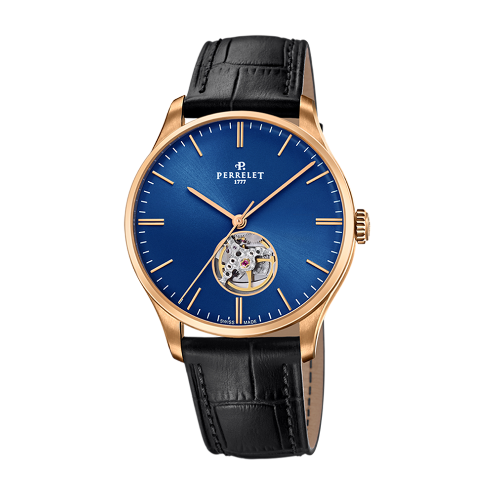 WEEKEND OPEN HEART Black leather strap