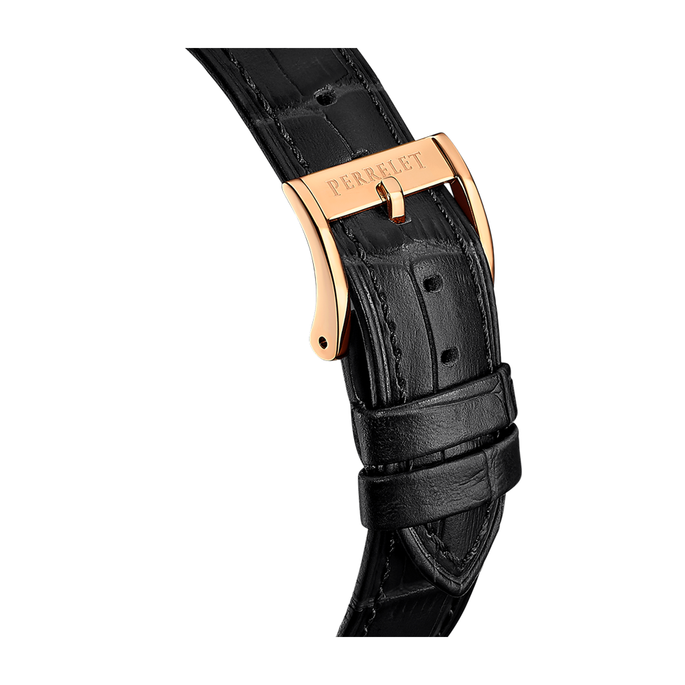 WEEKEND OPEN HEART Black leather strap
