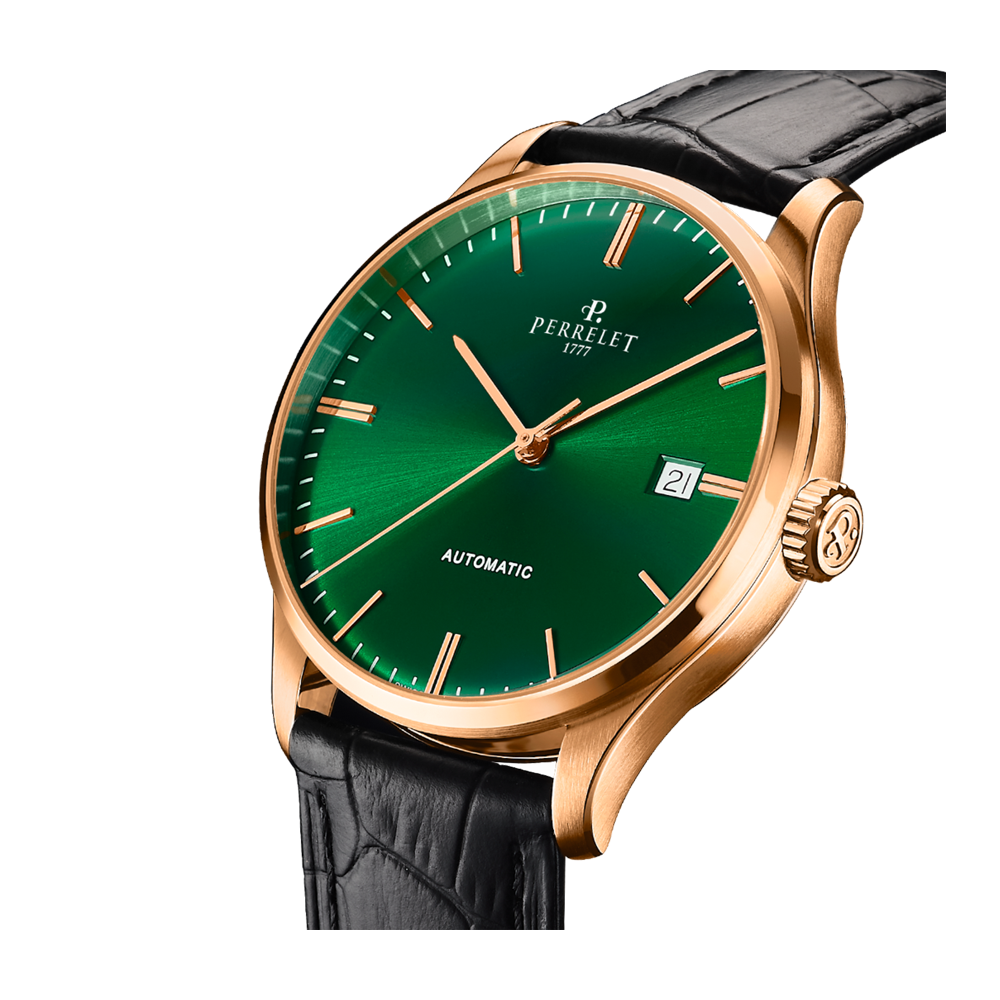 WEEKEND 3 HANDS Black leather strap