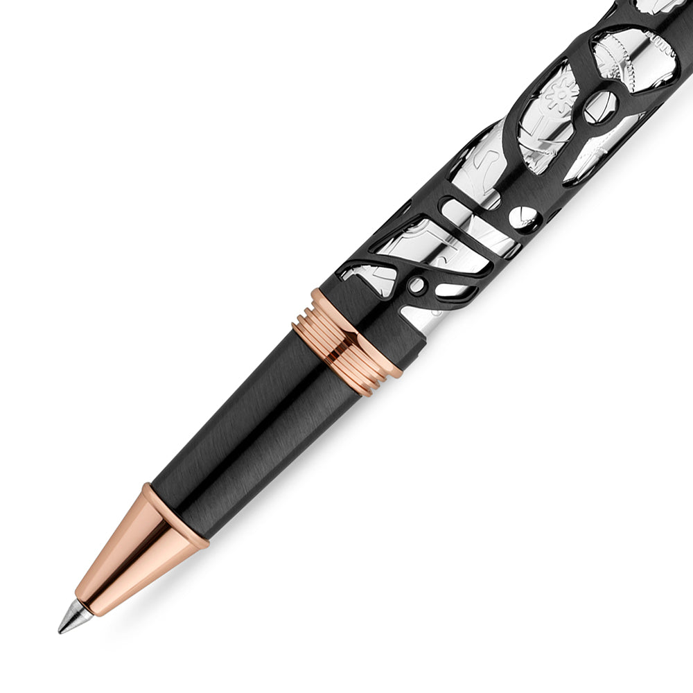 Monceau Cut-Out Design Pen IP ROSE GOLD AND IP BLACK