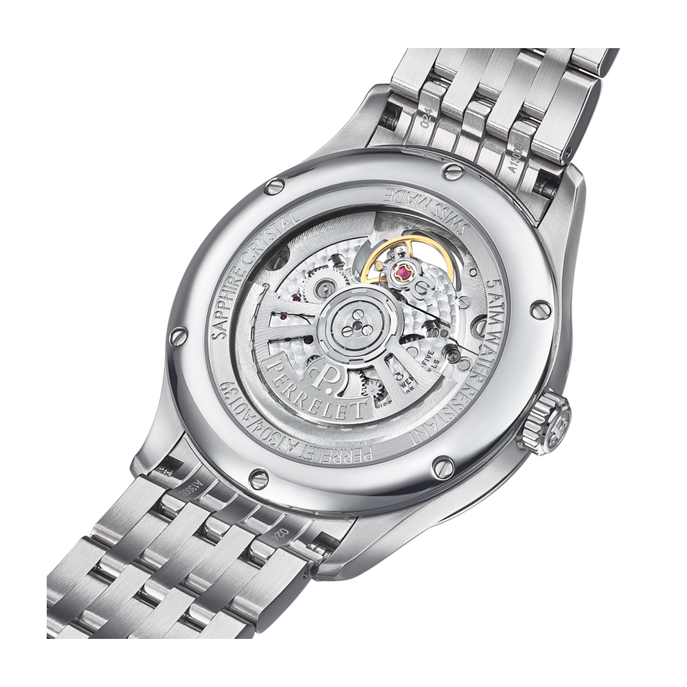 WEEKEND OPEN HEART Stainless Steel + Black Leather strap