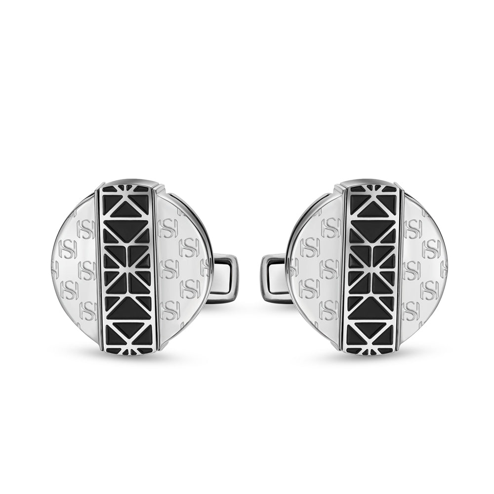 Champ De Mars Twistable Cufflinks STEEL AND WHITE