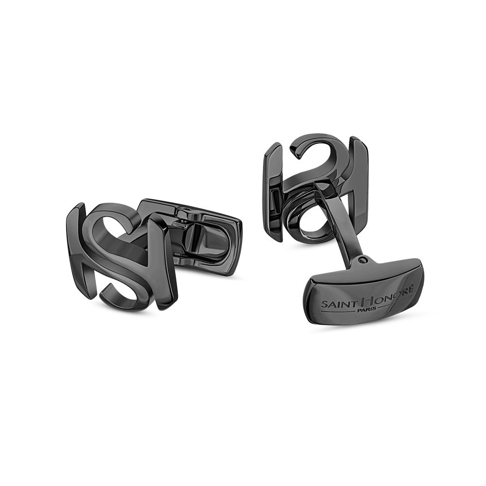 Saint Honore Logo Cufflinks IP GUN PLATING