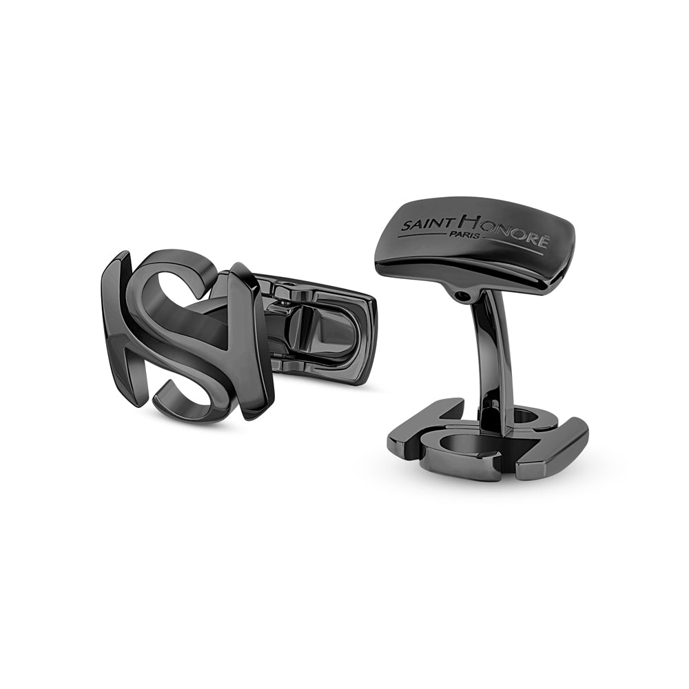 Saint Honore Logo Cufflinks IP GUN PLATING