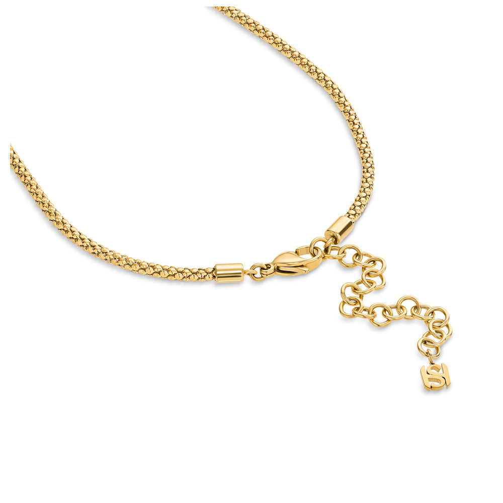 Burj Necklace with Three-Petal Motif & MOP IP GOLD PLATING