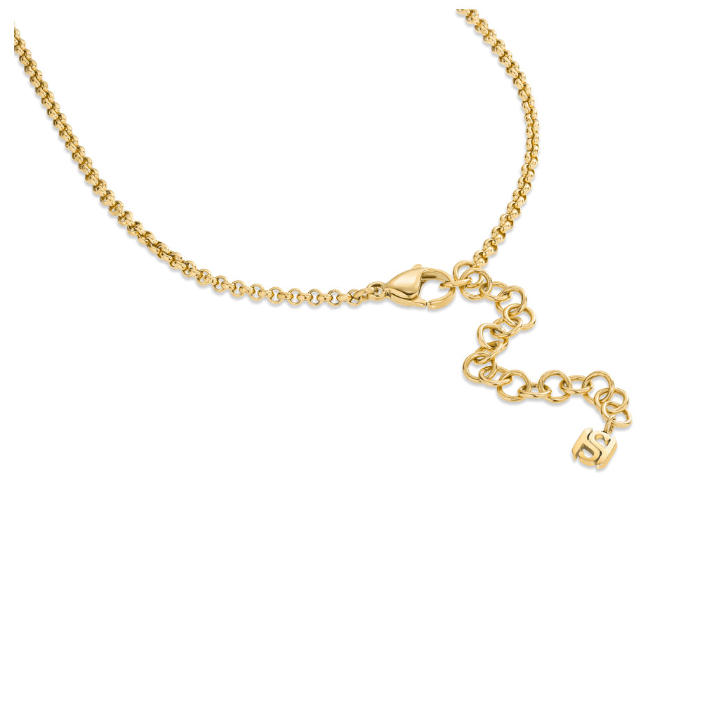 Burj Necklace with MOP Pendant & Three-Petal Motif IP GOLD PLATING