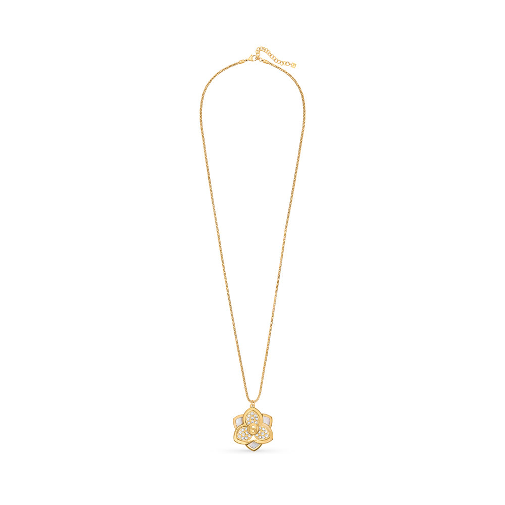 Burj Necklace with Six-Petal Motif IP GOLD PLATING