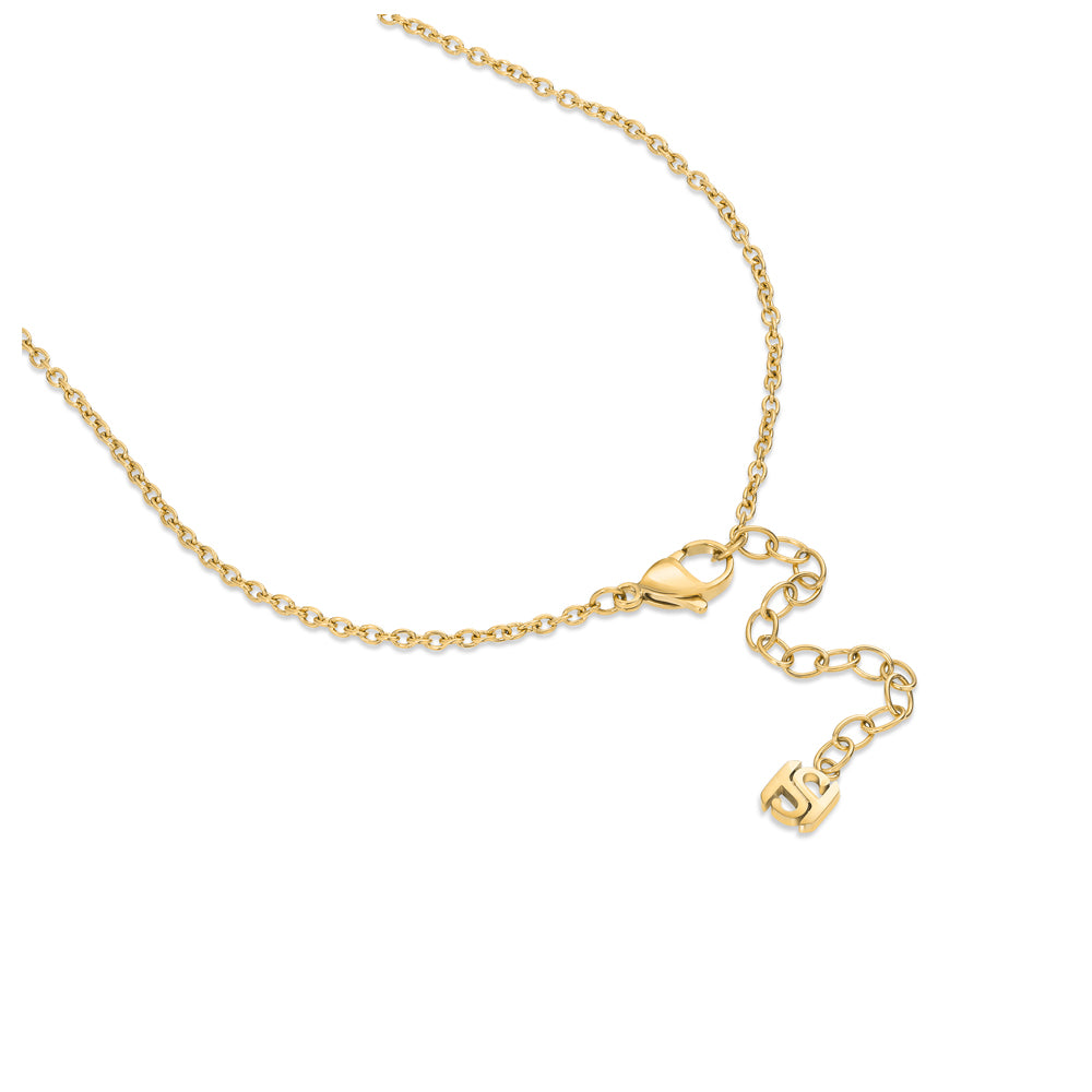 Long Burj Necklace with Six-Petal Motif GOLD PLATED (OR) GOLD COLOUR