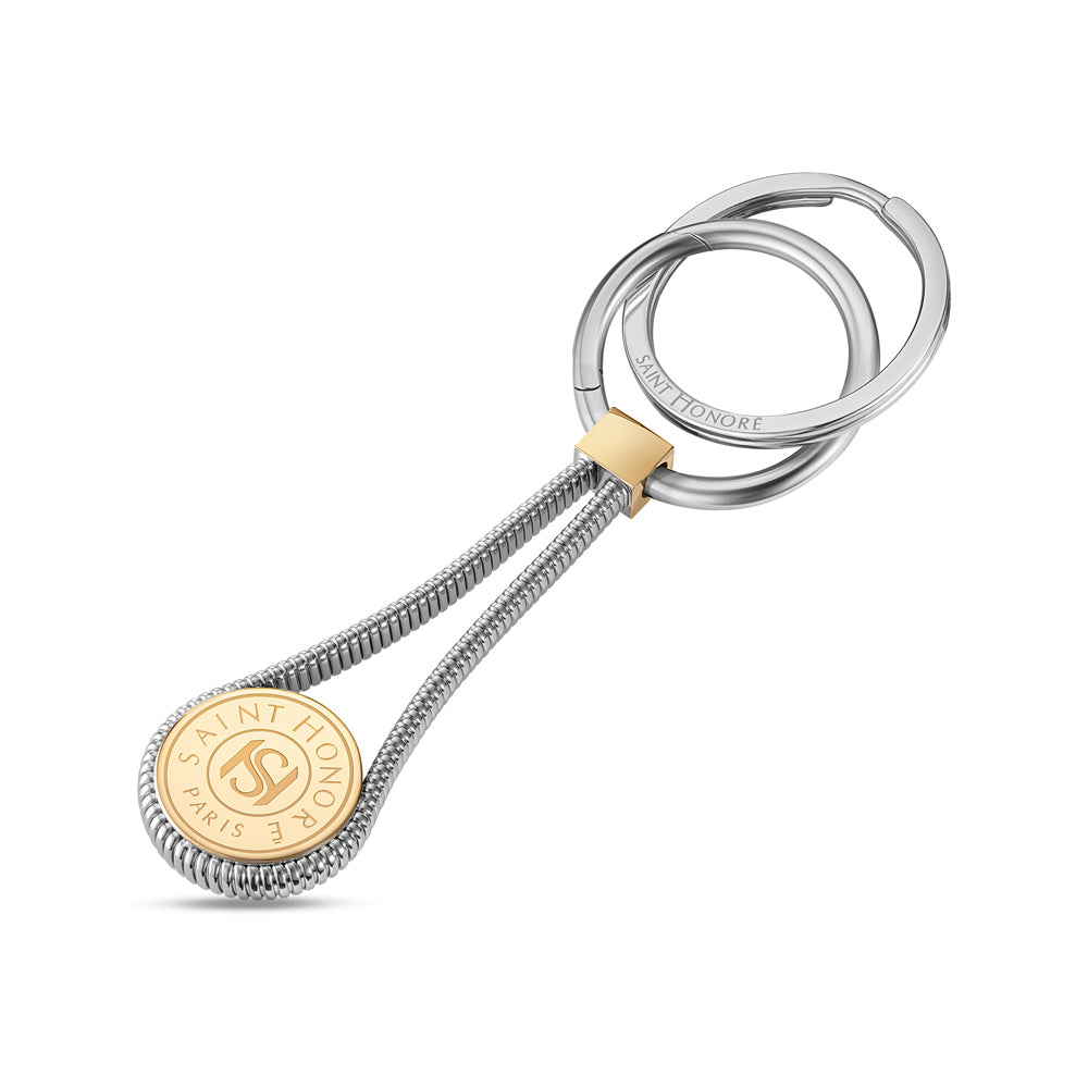 Tubogas Woven Keyring STEEL AND IP GOLD