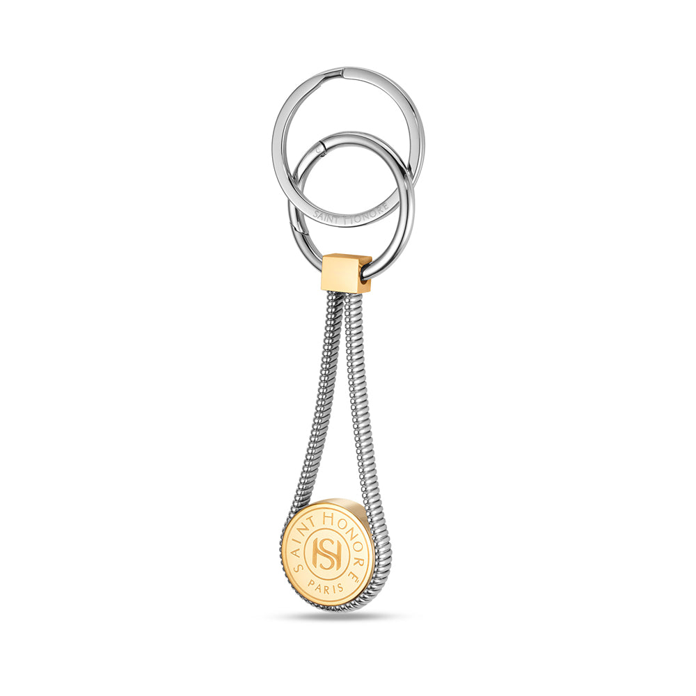 Tubogas Woven Keyring STEEL AND IP GOLD