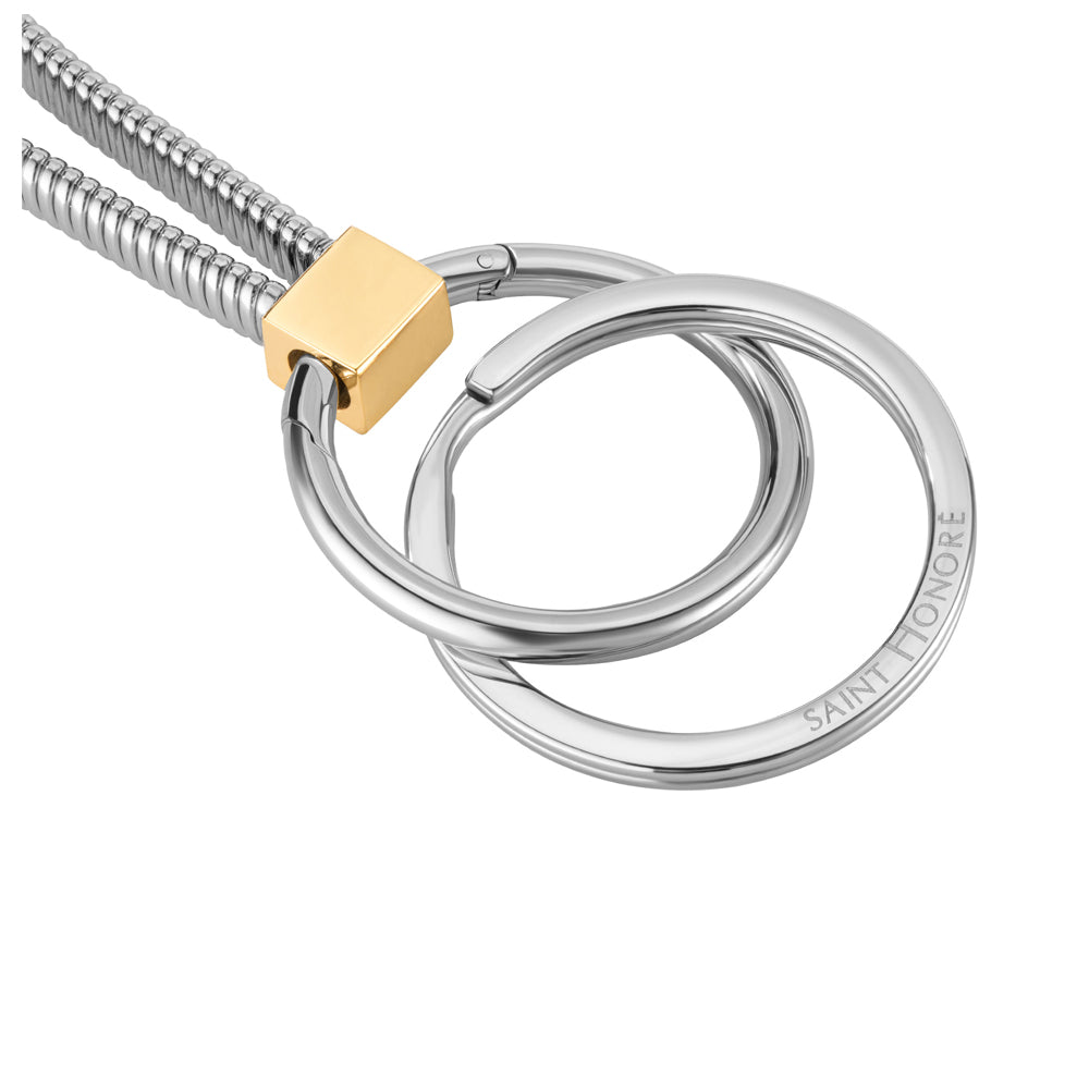 Tubogas Woven Keyring STEEL AND IP GOLD